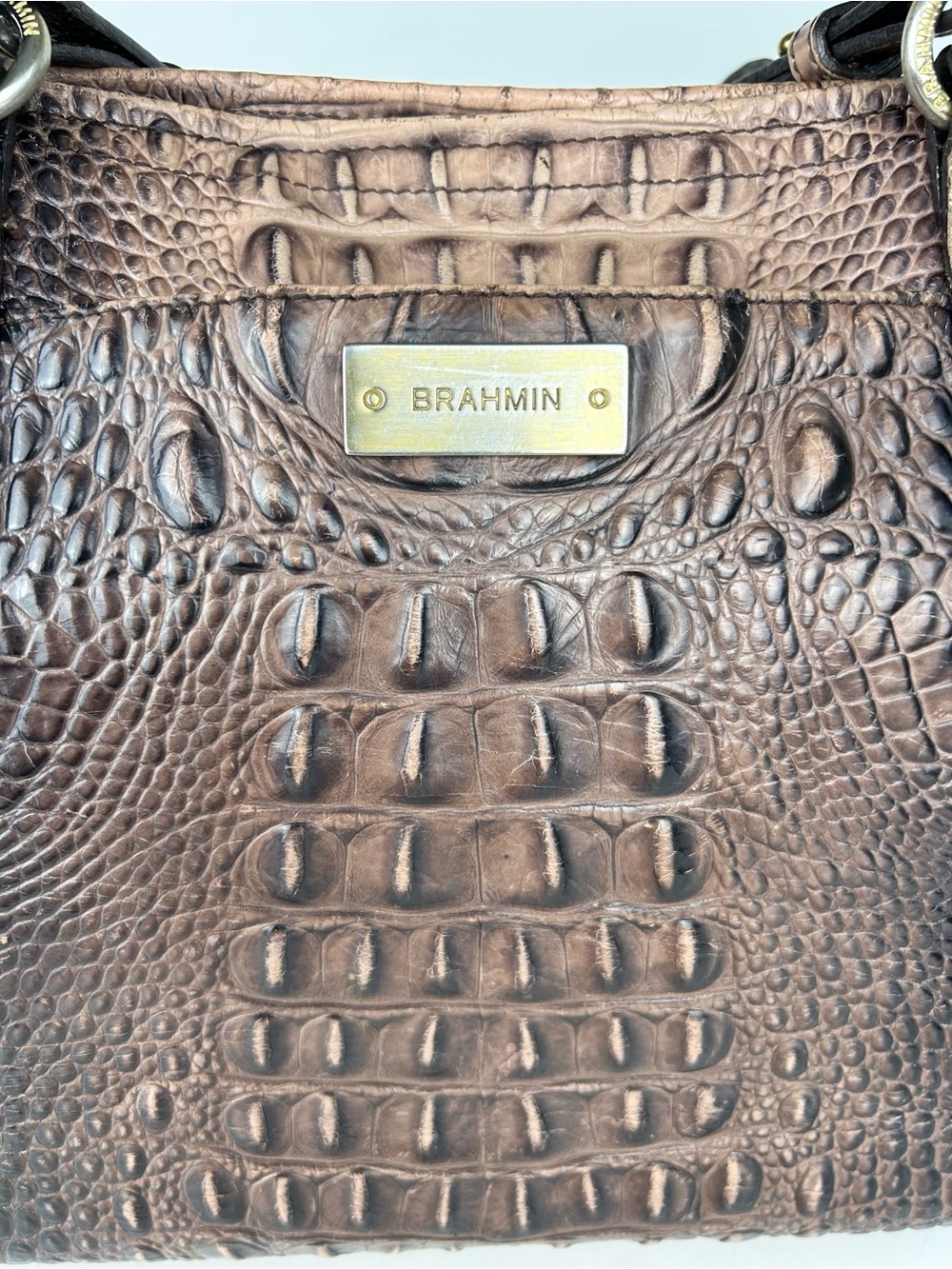 Brahmin Medium Asher Tote Toasted Barley Melbourne Brown Tan Leather Bag Purse - Picture 4 of 16